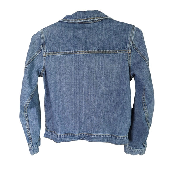 Hanna Andersson Girls Floral Embroidered Jean Jacket Size 12 (150cm) - Picture 2 of 7